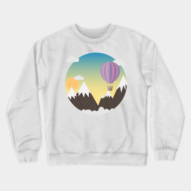 hot air balloon Crewneck Sweatshirt by psychoshadow